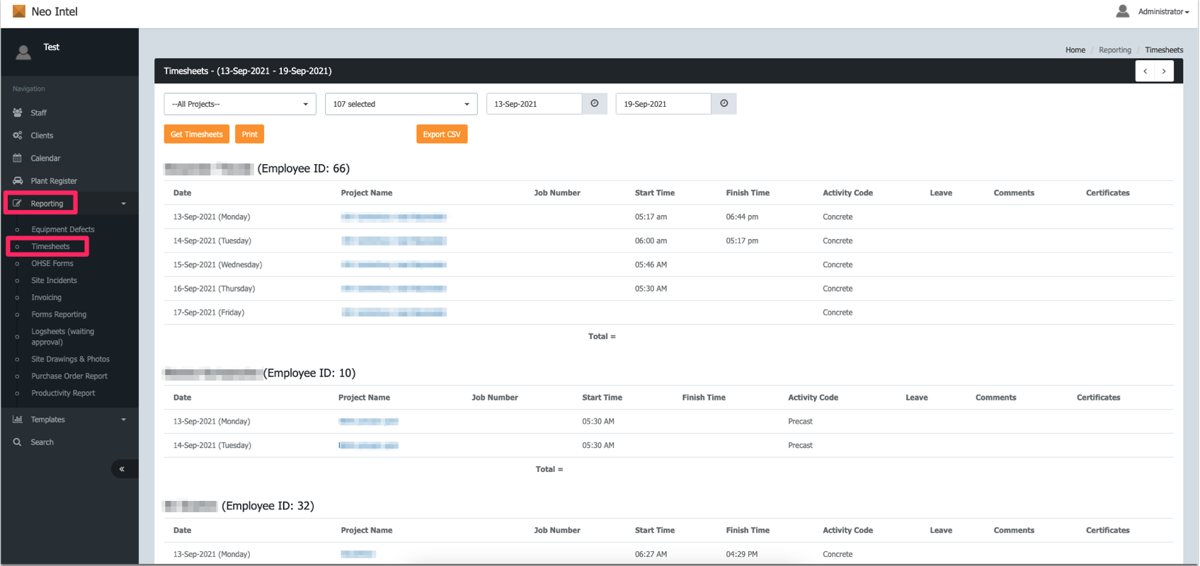 screenshot of Neo Intelligence